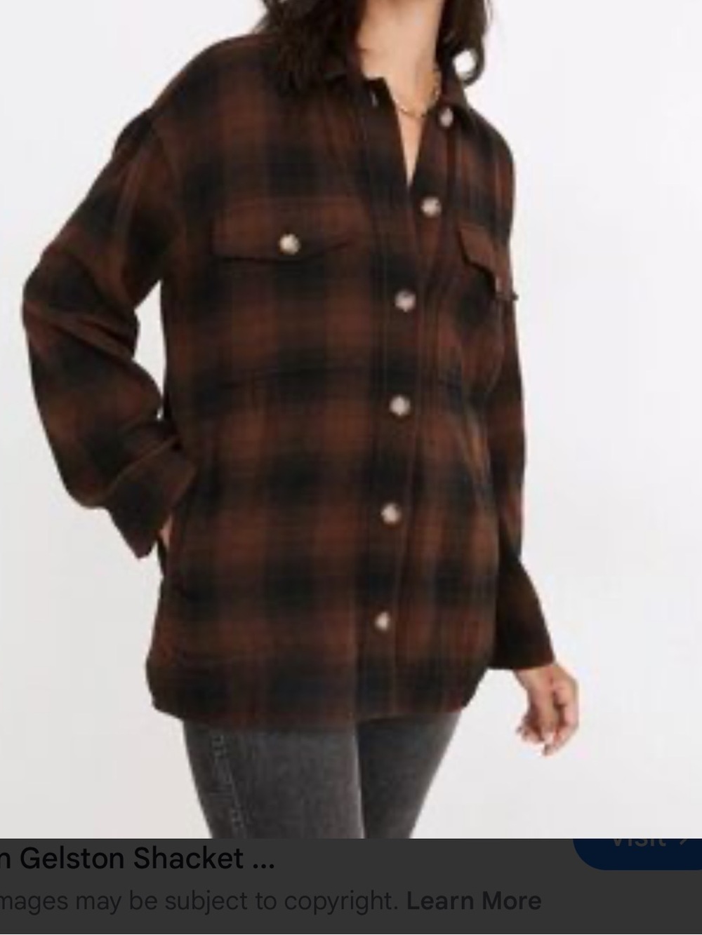 Madewell Flannel Shirt-Jacket in Gelston Plaid size XL